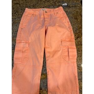 NEW GUESS Sexy Cargo‎ Pants XS Summer Orange Utility Pockets Casual Trousers